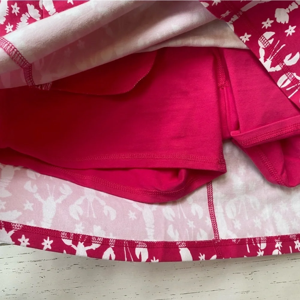 Talbots Pink Lobster Novelty print skirt skort size L